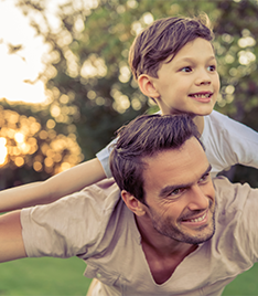 Father and son CareFirst members outside