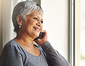 Woman on phone for a comprehensive medication review